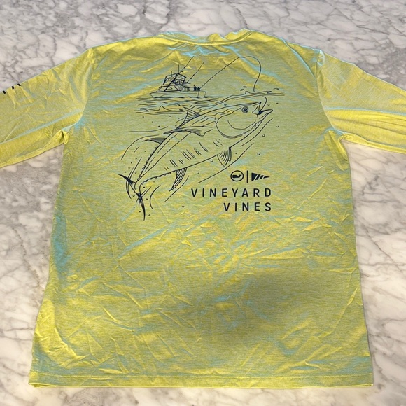 Vineyard Vines Yellow Fishing Graphic Tee - Picture 1 of 5